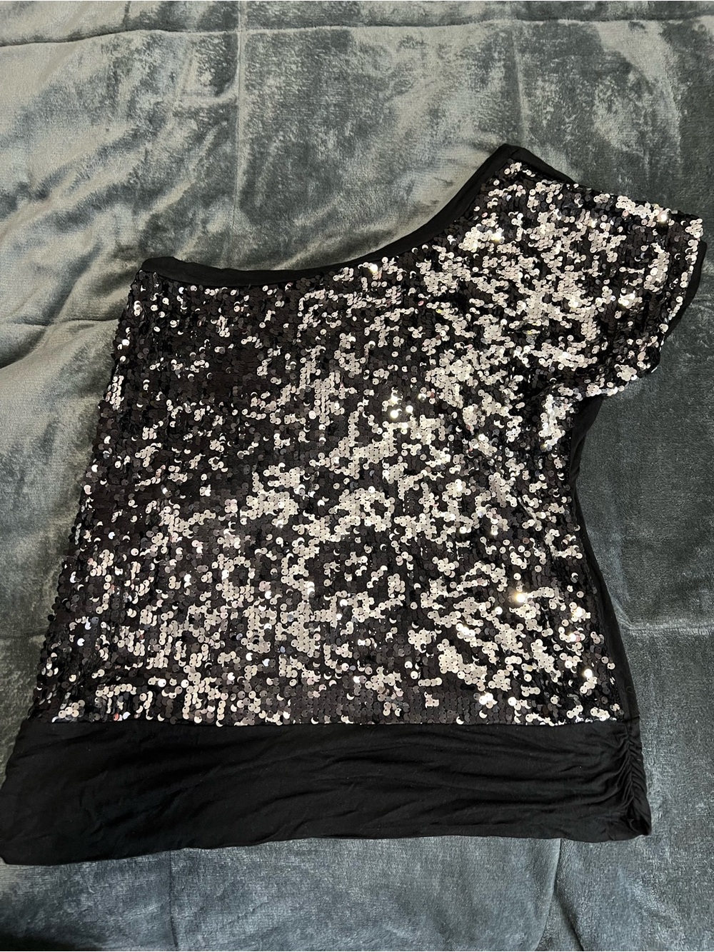 Deb Sequin One-Shoulder Top - Size XXL